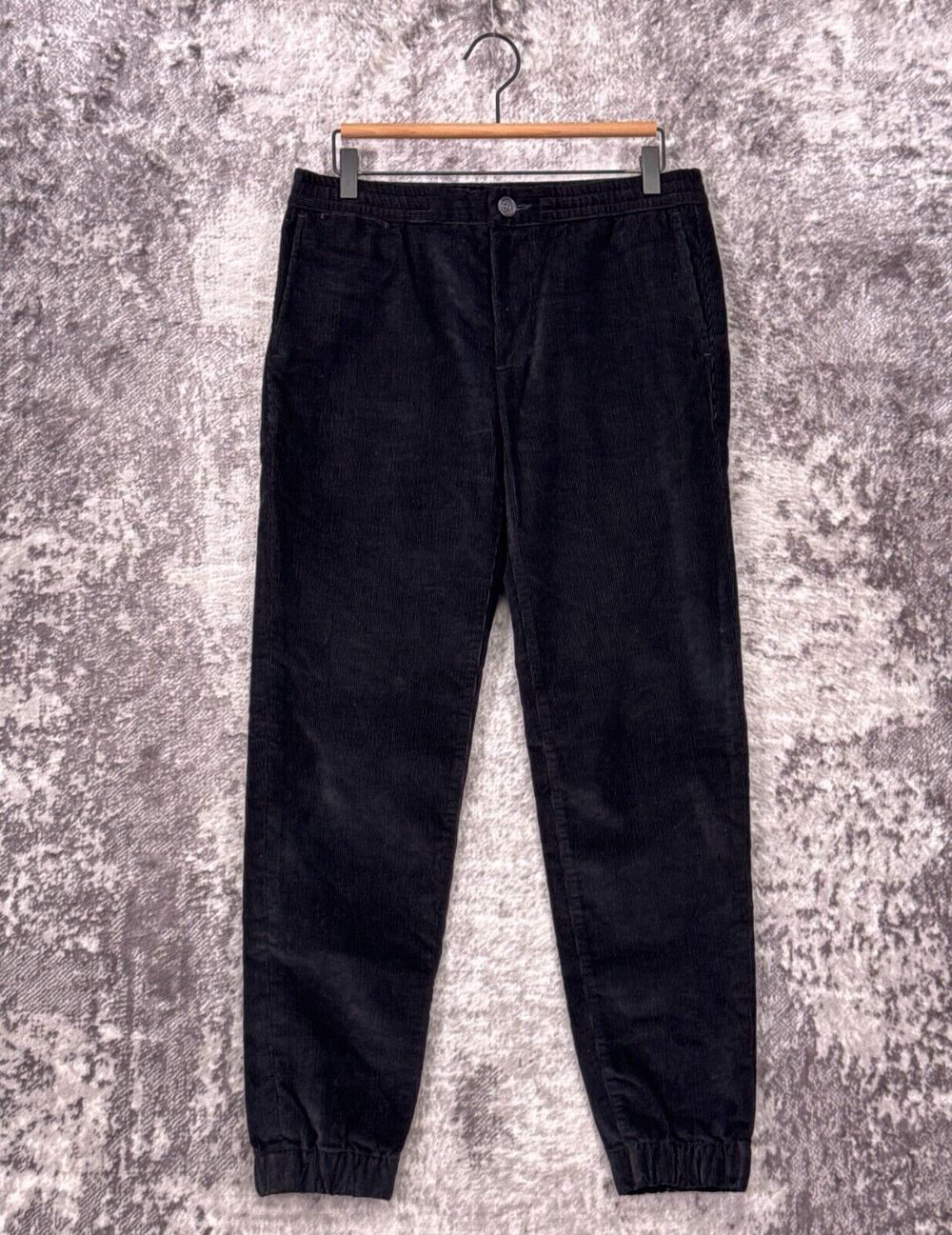 Proper Cloth Pants Medium Mens Black Fine Corduroy Jogger Trouser